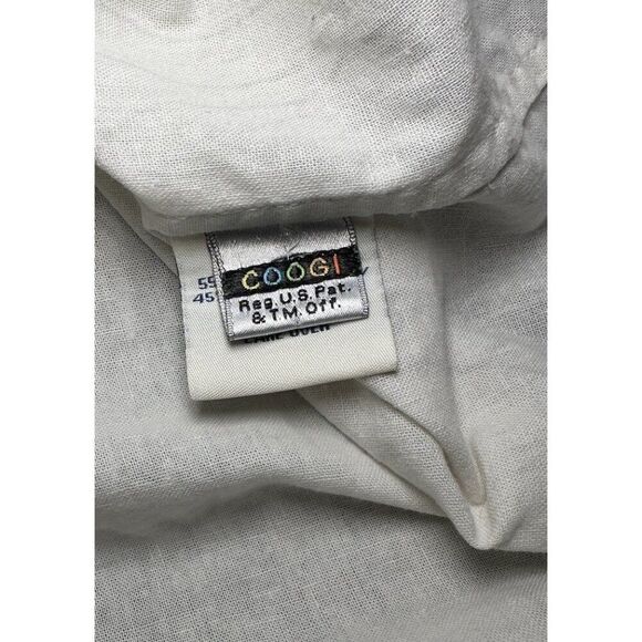 COOGI Button Up Shirt Mens 3XL Blue Embroidered Luxe Ivory Linen Y2K Hawaiian - Picture 10 of 12